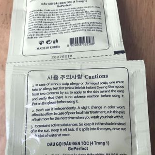 Gội phủ bạc nhân sâm hàn quốc- hộp 10 gói kèm bao tay 10 đôi