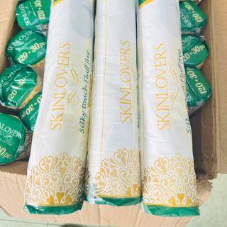 Bông tẩy trang cotton 100% Skinlovers 120 + 30 miếng