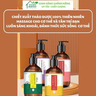 Chai 500ml Dầu massage body Nanjing Tongrentang tinh dầu xoa bóp thảo dược 100% thiên nhiên giúp an thần, giảm nhức mỏi