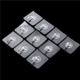 Combo 10 Móc dán tường trong suốt [Siêu dính] chịu lực tốt