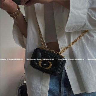 𝐓𝐔́𝐈 𝐗𝐀́𝐂𝐇 Nữ Cao Cấp 𝐂𝐀𝐑𝐎 𝐌𝐈𝐂𝐑𝐎 - Size: 12.5cm - Màu Đen