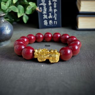 Vòng tay phong thuỷ tỳ hưu đá chu sa