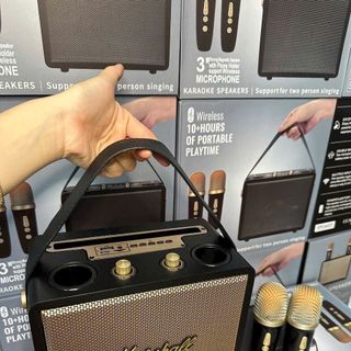Loa Karaoke Bluetooth Marshall MA-530 Tặng Kèm 2 Micro Không Dây, Thiết Kế Cực Đẹp, Âm Thanh Sống Động