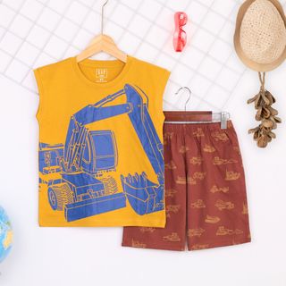 Bộ sát nách dành cho bé trai, chất liệu cotton mềm mịn, thấm hút mồ hôi tốt
