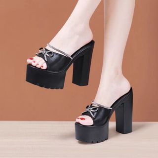 Dép cao gót đế pu đúc 14p