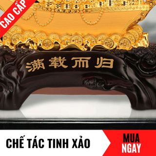 Thuyền Buồm Tài Lộc Bằng Vàng Cát Mỹ Nghệ Cao 25cm