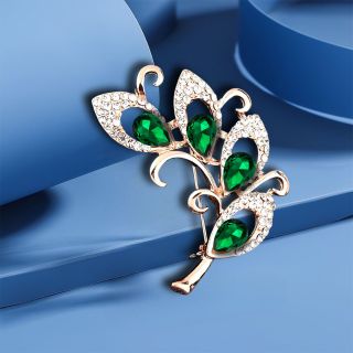 Ghim Cài Áo Hình lông công đính đá pha Lê xanh thời trang. Mẫu thiết kế riêng dành cho nam nữ