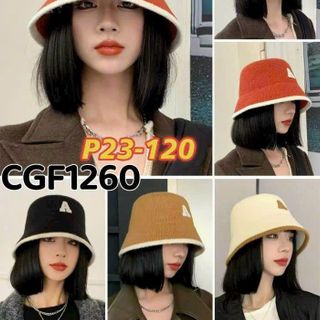 Nón bucket đủ mẫu có chữ A màu trắng QC