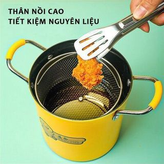 Nồi chiên ngập dầu mini vịt vàng đa năng, có lưới lọc