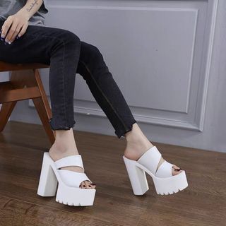 Dép cao gót khoét eo cao 14cm đế nhẹ