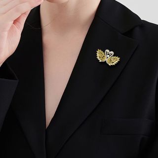 Ghim Cài Áo Hình Thiên Nga Đính Đá Pha Lê Thời Trang Cho Nữ