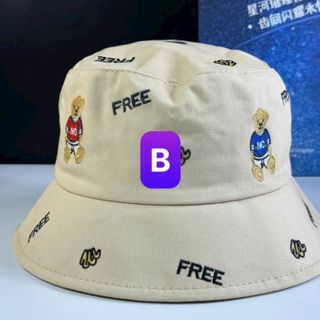 Mũ bucket trẻ em thêu hai chú gấu CQ