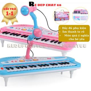 Đàn organ điện tử có micro kèm sạc pin, đồ chơi đàn piano 37 phím, đồ chơi giáo dục âm nhạc giá sỉ