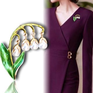 Ghim Cài Áo Hình Cành Hoa Bauhinia Đính Ngọc Trai Đơn Giản Thời Trang Mới Cho Nữ