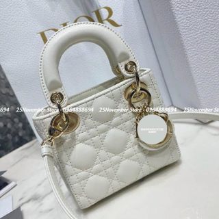 𝐓𝐮́𝐢 𝐗𝐚́𝐜𝐡 Nữ Cao Cấp   𝐋𝐀𝐃𝐘 𝐌𝐈𝐂𝐑𝐎 - Size: 14cm - Màu Trắng