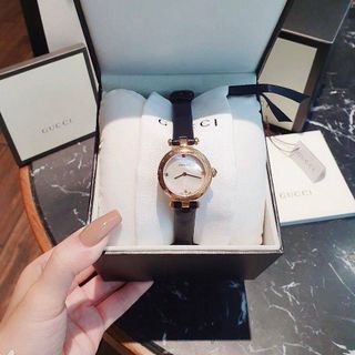 SALE: ĐỒNG HỒ NỮ MÁY NHẬT GU.CI DÂY DA