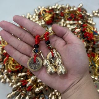 Móc Khoá Hồ Lô Đồng Kèm 5 Xu Phong Thuỷ
