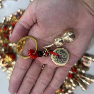 Móc Khoá Hồ Lô Đồng Kèm 5 Xu Phong Thuỷ