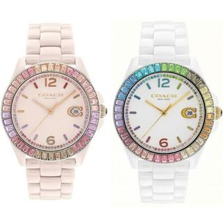 COACHH Ceramic Rainbow Crystal Bezel 14504020 , 14504019
