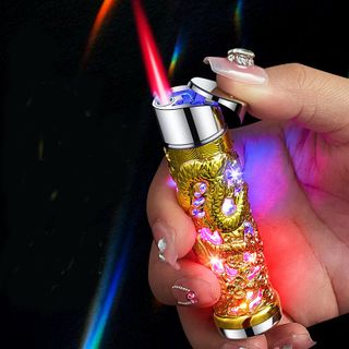BẬT LỬA KHÈ HÌNH TRỤ RỒNG NỔI CÓ ĐÈN LED NHẤP NHÁY FULLBOX – XÀI GAS