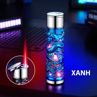 BẬT LỬA KHÈ HÌNH TRỤ RỒNG NỔI CÓ ĐÈN LED NHẤP NHÁY FULLBOX – XÀI GAS