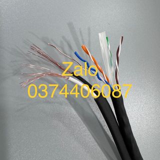 Cáp mạng liền nguồn Cat6 UTP + 2C lõi đồng liền nguồn ANCOMTECK mã ACT- 6LAN2C-305BK