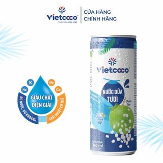 Nước dừa tươi có thạch đóng lon 240ml