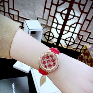 MICHAELL KORSSs Limited Edition Camille Red Leather Watch MK4701