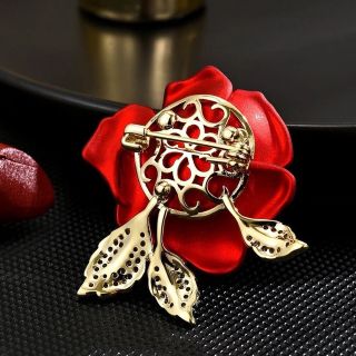Ghim Cài Áo Hình Hoa Hồng Đỏ 3.9cm Thời Trang Cao Cấp Cho Nữ