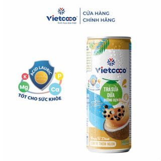 Trà sữa dừa đường đen Vietcoco lon 240ml