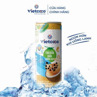 Trà sữa dừa đường đen Vietcoco lon 240ml