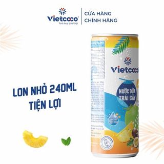 Nước dừa tươi trái cây có thạch đóng lon 240ml