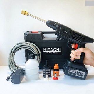 BỘ RỬA XE ÁP LỰC CAO 199V 1 PIN SẠC ( HỘP NHỰA )