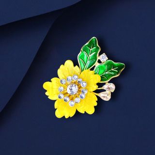 Ghim Cài Áo Hình Áo Hoa Vàng 4cm Sang Trọng Dành Cho Nữ