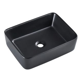 Chậu lavabo màu đen mờ kiểu vuông loại đặt bàn mã L104VD