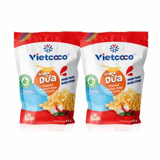 Snack dừa Vietcoco vị tỏi ớt túi 45gr giá sỉ