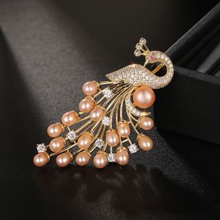 Ghim Trâm Cài Áo Hình Chim Phượng Hoàng Kết Ngọc Trai Tự Nhiên Cao Cấp Phong Cách Trung Hoa 7cm (Hàng đặt trước 7 ngày)