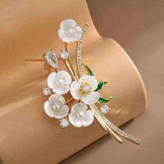 Ghim Cài Áo Hình Hoa 6cm Đính Đá Thanh Lịch Cho Nữ