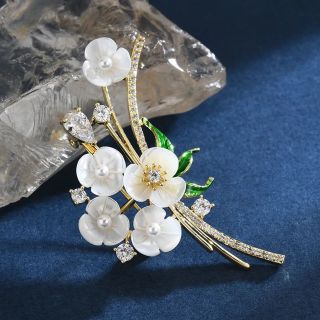 Ghim Cài Áo Hình Hoa 6cm Đính Đá Thanh Lịch Cho Nữ