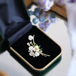 Ghim Cài Áo Hình Hoa 6cm Đính Đá Thanh Lịch Cho Nữ