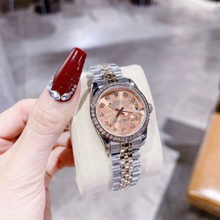 ROLEX NỮ DATE JUST Bảng Màu 2024 - Niềng Đá ROSE 31mm