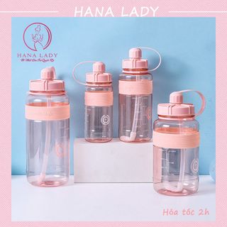 Bình nước thể thao - Bình đựng nước cute có vòi nhiều màu sắc siêu xinh (TẶNG KÈM DÂY ĐEO + ỐNG HÚT)