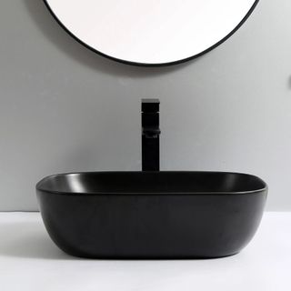 Chậu lavabo màu đen mờ bo góc mềm mại thiết kế hiện đại mã L24D