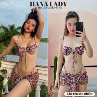 Bikini sexy - Đồ tắm đi biển dây quyến rũ nâng ngực hoa xinh BN139