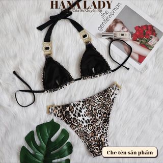 Bikini 2 mảnh sexy họa tiết da beo gợi cảm, đồ tắm dây quyến rũ BN138