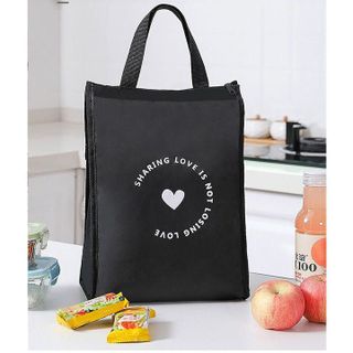 Túi giữ nhiệt đựng đồ ăn phiên bản cao cấp màu đen
