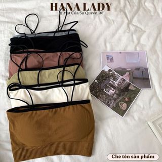 Croptop len tăm 2 dây viền kèm mút - Áo bra quây tập gym yoga tiện dụng BL036