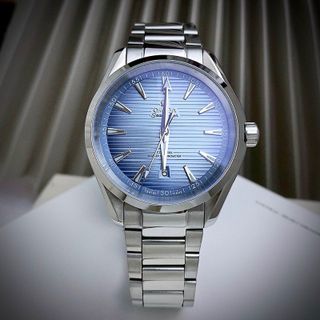 OMEGA AQUA TERRA CHRONOMETER SUMMER BLUE - automatic máy: cơ- thép không gỉ mạ PVDsize :41mm. dày:11mm fullbox giá sỉ