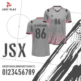 bộ quần áo bóng đá chính hãng JUSTPLAY JSX – Xám, in ấn tên số logo theo yêu cầu cho team, đội nhóm