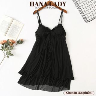 Váy ngủ kèm choàng, đầm ngủ 2 dây voan lụa cao cấp VN497